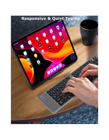Teclado Inalámbrico Plegable SHARE SUNSHINE Gris Bluetooth