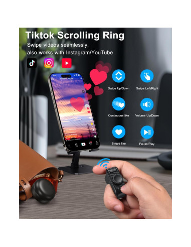 Control Remoto Inalámbrico Bluetooth Duskeep R1 - Negro