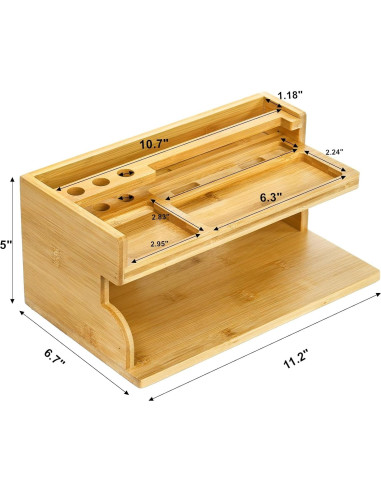 Organizador de Mesita de Noche Yopay de Bambú Carga 1,01 kg