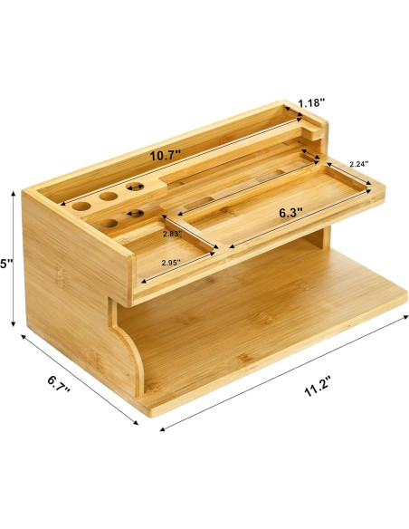 Organizador de Mesita de Noche Yopay de Bambú Carga 1,01 kg