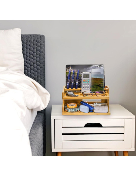 Organizador de Mesita de Noche Yopay de Bambú Carga 1,01 kg