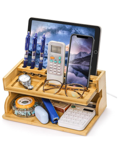 Organizador de Mesita de Noche Yopay de Bambú Carga 1,01 kg