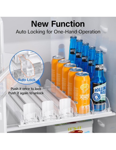 Organizador de Bebidas LAMU para Nevera 5 Filas Ajustable