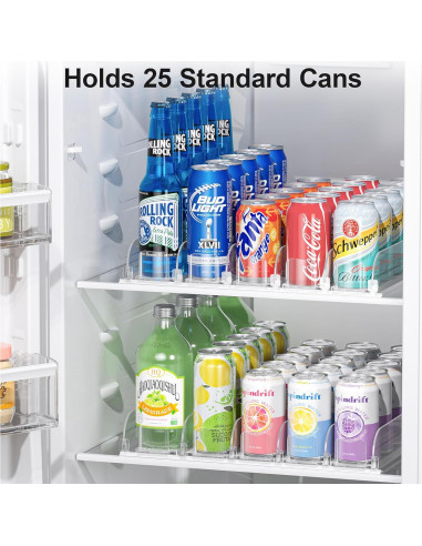 Organizador de Bebidas LAMU para Nevera 5 Filas Ajustable