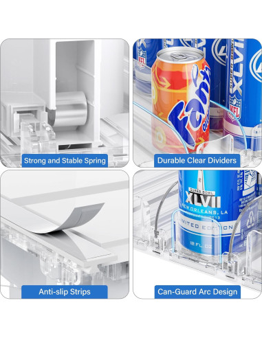 Organizador de Bebidas LAMU para Nevera 5 Filas Ajustable