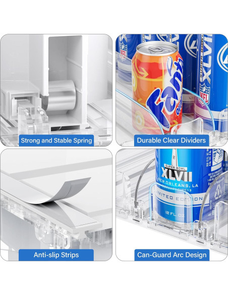 Organizador de Bebidas LAMU para Nevera 5 Filas Ajustable Organizador de Bebidas LAMU para Nevera 5 Filas Ajustable
