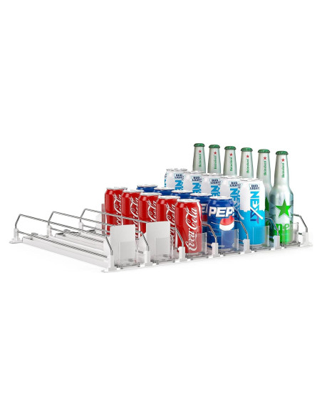 Dispensador de Latas de Soda Feverdes 6 Filas Blanco Ajustable