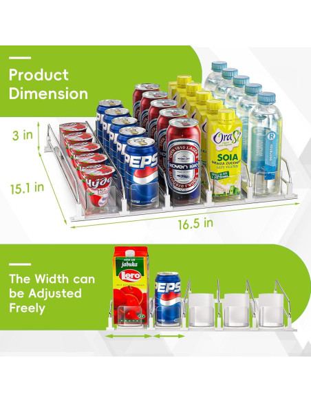 Dispensador de Latas de Soda Feverdes 6 Filas Blanco Ajustable