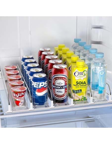 Dispensador de Latas de Soda Feverdes 6 Filas Blanco Ajustable