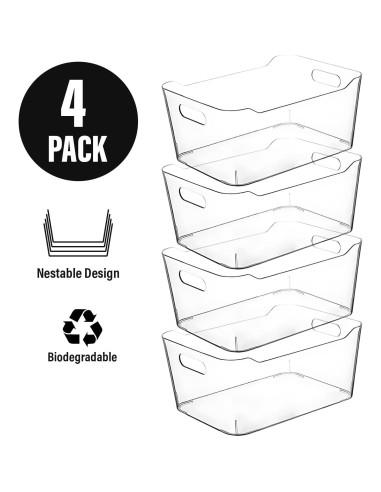 Contenedores de Plástico Transparente Control Kitchen 4 Pzas