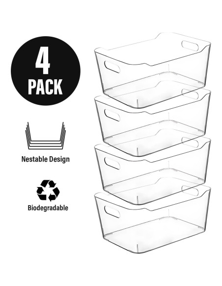 Contenedores de Plástico Transparente Control Kitchen 4 Pzas