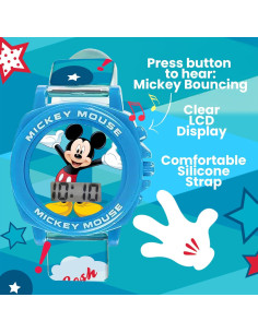 Reloj Infantil Digital Mickey Mouse Accutime LCD Correa Silicona 2