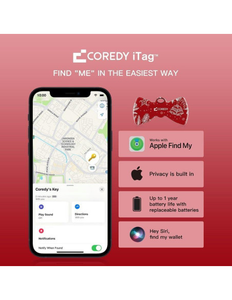 Rastreador Bluetooth Coredy LE04 para iPhone - Localizador de Artículos