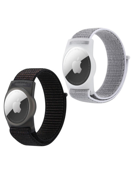 2 Pulseras de Nylon para AirTag Orisell Negro-Gris