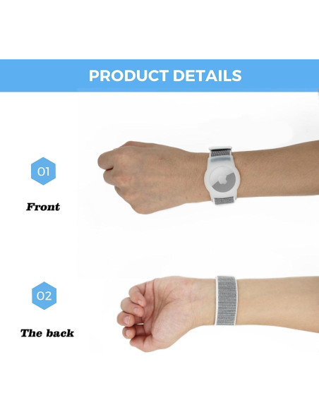 2 Pulseras de Nylon para AirTag Orisell Negro-Gris