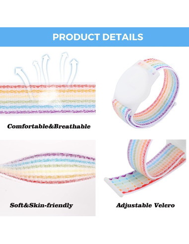 2 Pulseras de Nylon para AirTag Orisell Negro-Gris