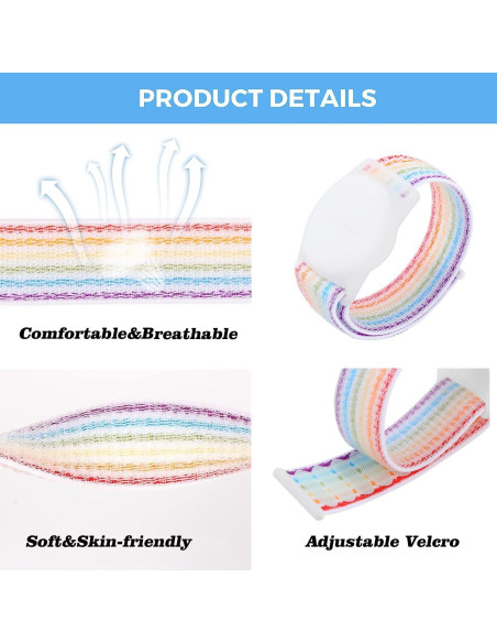 2 Pulseras de Nylon para AirTag Orisell Negro-Gris