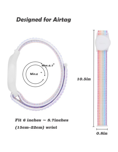 2 Pulseras de Nylon para AirTag Orisell Negro-Gris