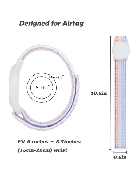 2 Pulseras de Nylon para AirTag Orisell Negro-Gris