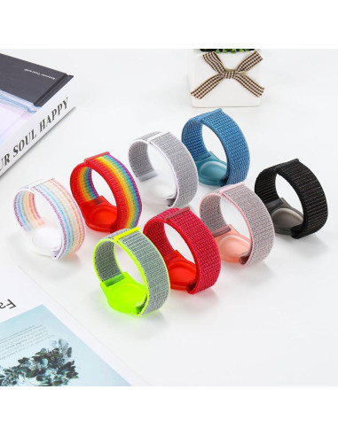 2 Pulseras de Nylon para AirTag Orisell Negro-Gris