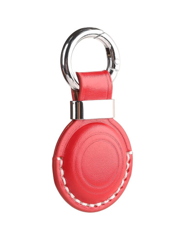 2 Soportes de Llave de Cuero LQU para AirTag - Rojo