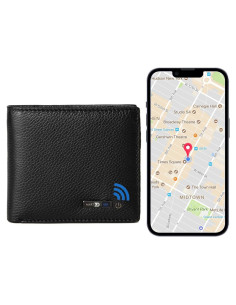 Cartera Inteligente Anti-Pérdida Bluetooth RFID Negro