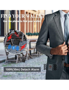 Cartera Inteligente Anti-Pérdida Bluetooth RFID Negro 2