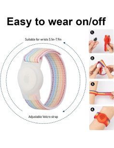 Pulsera Ajustable para AirTag Niños Letoileite 2 Piezas 2