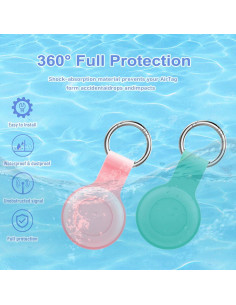 Soporte Impermeable Wtyssn para AirTag 2 Paquete Rosa y Cian 2