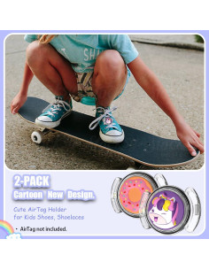 Soporte para AirTag BIQIRE 2-Pack Unicornio y Donas 2