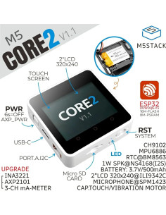 Kit de Desarrollo IoT M5Stack Core2 V1.1 2.0" Pantalla Táctil 2