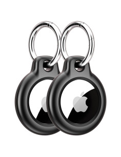 Funda y llavero para AirTag Eralierk 2 Pack Negro Resistente