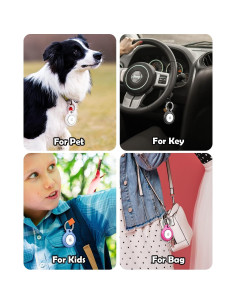 Funda y llavero para AirTag Eralierk 2 Pack Negro Resistente 2