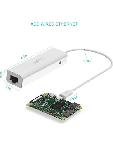 Adaptador Ethernet OTG Micro USB Smays con HUB Alimentado