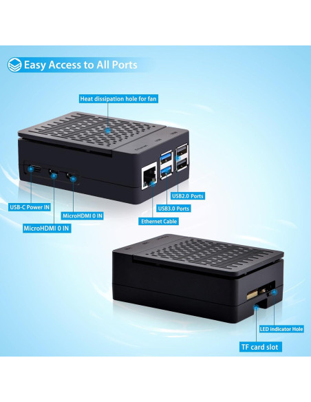 Caja ABS con Enfriador Armor Lite V5 para Raspberry Pi 5