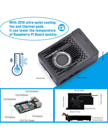 Caja ABS con Enfriador Armor Lite V5 para Raspberry Pi 5