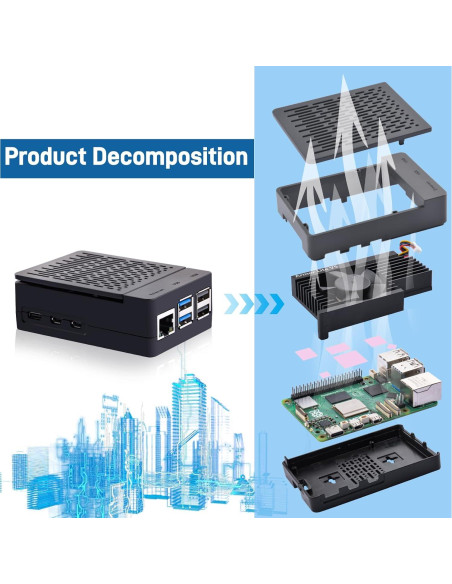 Caja ABS con Enfriador Armor Lite V5 para Raspberry Pi 5