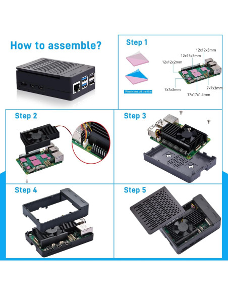Caja ABS con Enfriador Armor Lite V5 para Raspberry Pi 5