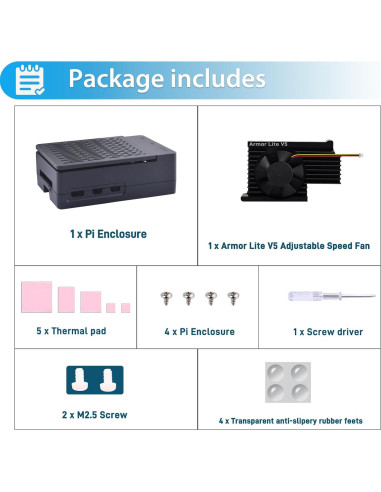 Caja ABS con Enfriador Armor Lite V5 para Raspberry Pi 5