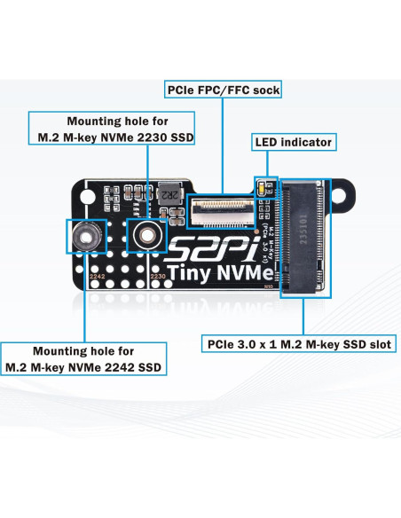Placa Adaptadora GeeekPi N10 para SSD NVMe M.2 Raspberry Pi 5