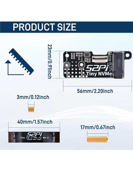 Placa Adaptadora GeeekPi N10 para SSD NVMe M.2 Raspberry Pi 5