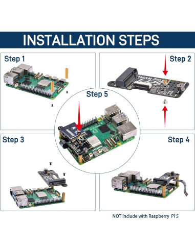 Placa Adaptadora GeeekPi N10 para SSD NVMe M.2 Raspberry Pi 5