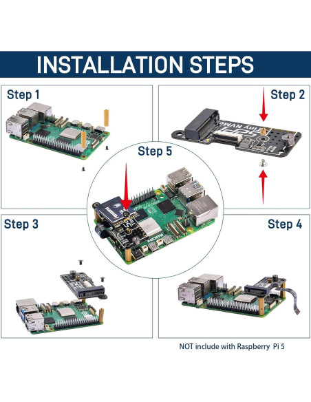 Placa Adaptadora GeeekPi N10 para SSD NVMe M.2 Raspberry Pi 5