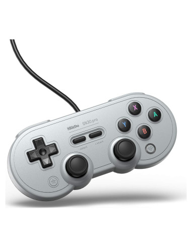 Controlador USB 8Bitdo Sn30 Pro Gris para Switch y PC