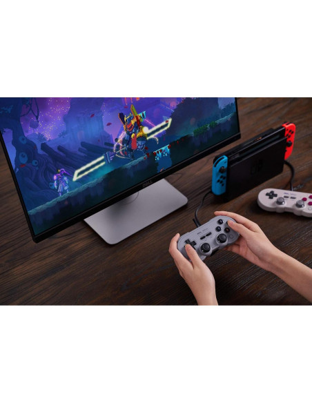 Controlador USB 8Bitdo Sn30 Pro Gris para Switch y PC