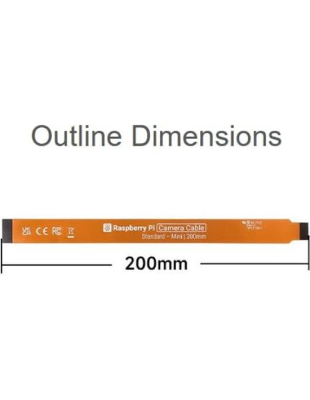 Cable Flexible CSI FPC Oficial Wonrabai 20cm 22Pin a 15Pin
