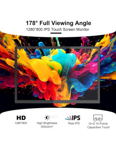 Monitor Táctil IPS 10.1" Wisecoco 1280x800 USB-C/HDMI 2