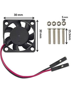 Ventilador Easycargo 30x30mm 5V DC para Raspberry Pi 2
