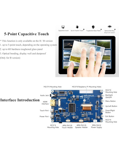 Pantalla Táctil IPS 5" UeeKKoo 1024x600 Resistiva