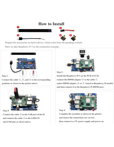 Pantalla Táctil IPS 5" UeeKKoo 1024x600 Resistiva